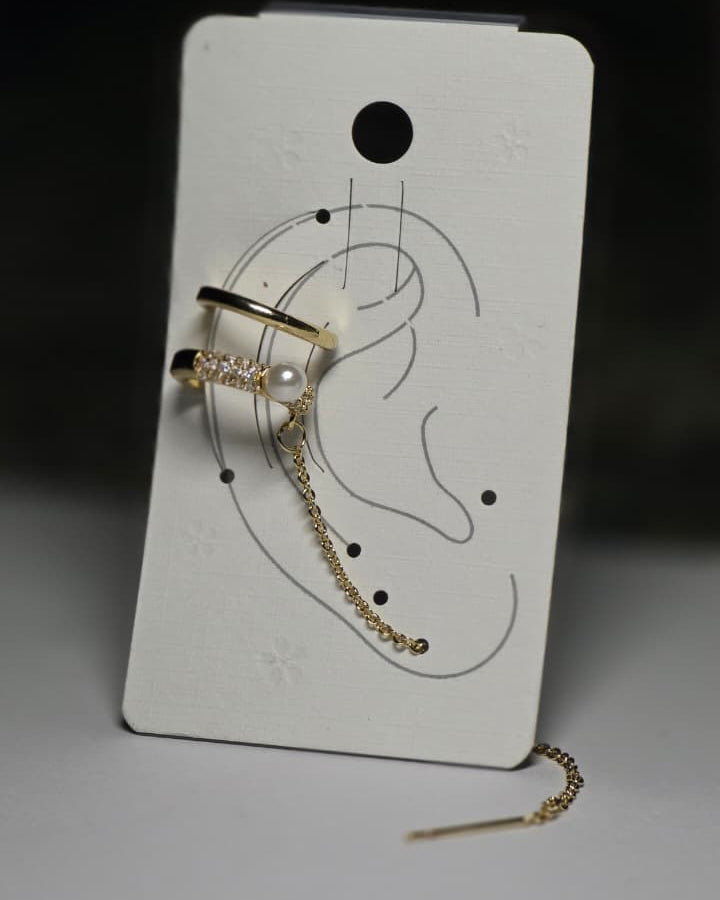 Luna Pearl Chain Ear Cuff